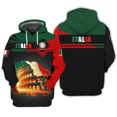 Colosseum Italy Personalized Name 3D Full Print Zipper Hoodie Gift For Italy Lovers