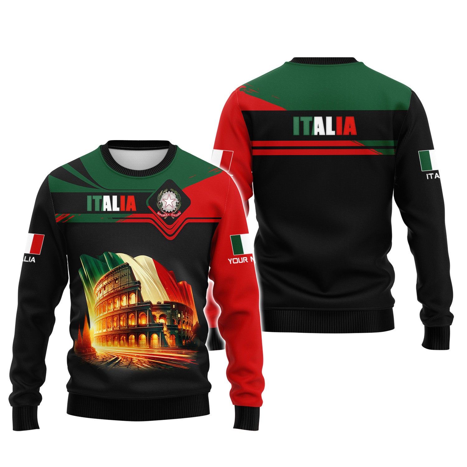 Colosseum Italy Personalized Name 3D Full Print Shirt Gift For Italy Lovers