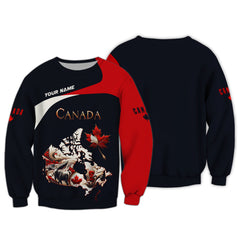 Canada Custom Name 3D Full Print Zipper Hoodie Gift For Canada Lovers