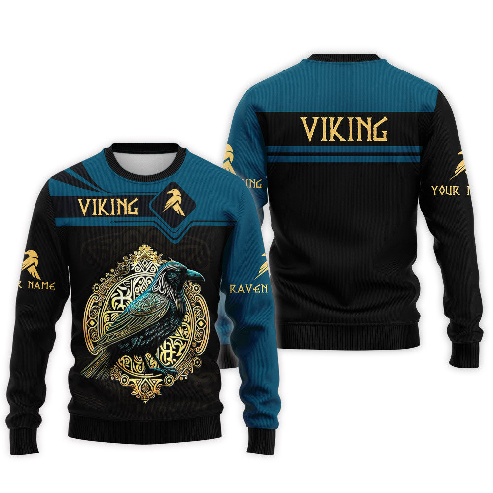 Raven Viking Personalized Name 3D Shirt Custom Gift For Viking Lovers