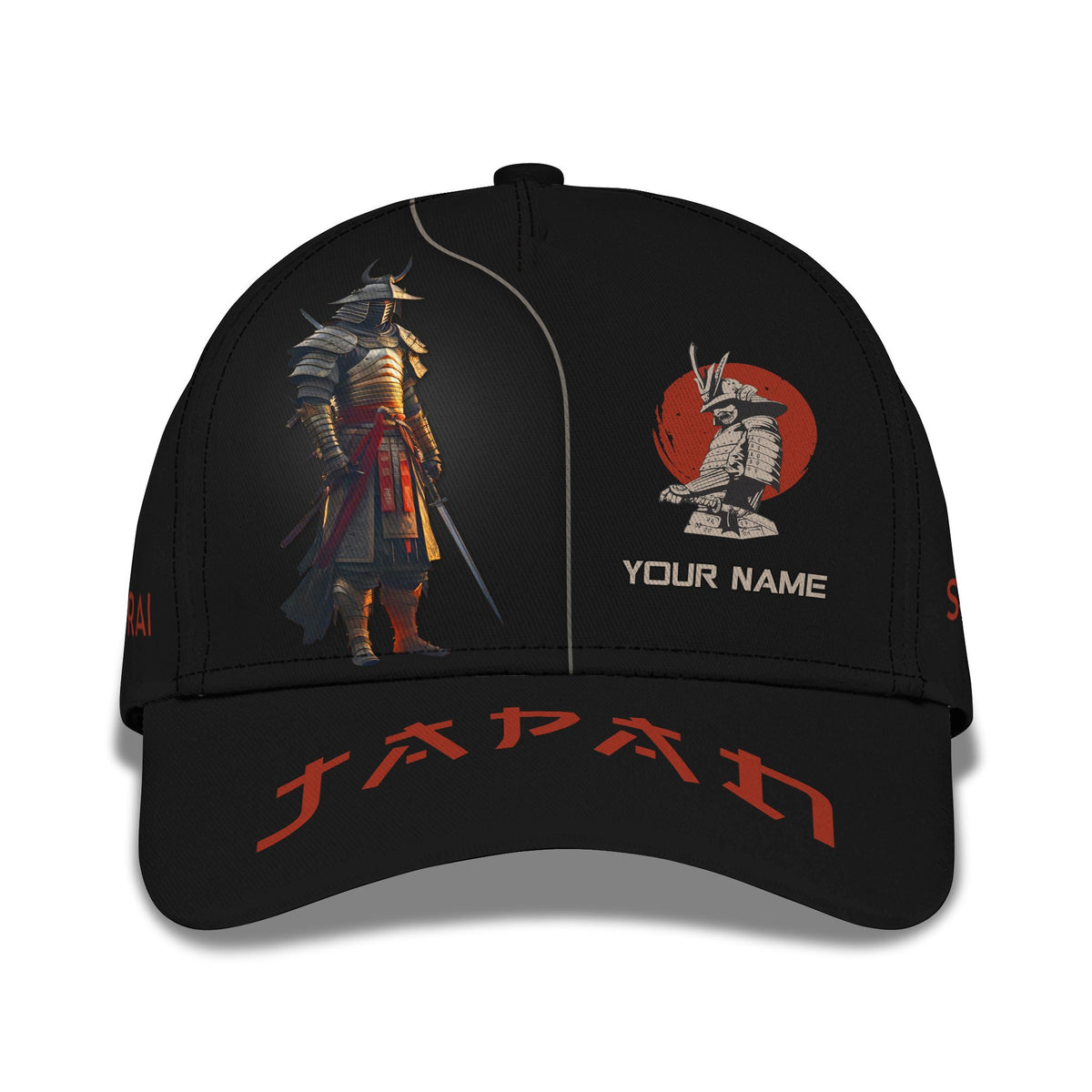 Japan Samurai Personalized Name 3D Classic Cap Custom Gift For Samurai Lovers