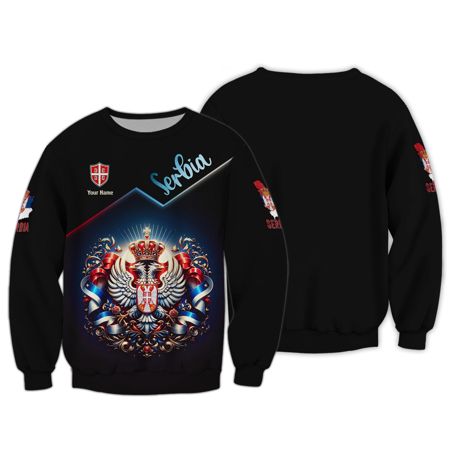 Love Serbia Custom Name 3D Full Print Shirt Gift For Serbia Lovers