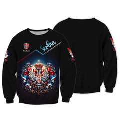 Love Serbia Custom Name 3D Full Print Shirt Gift For Serbia Lovers