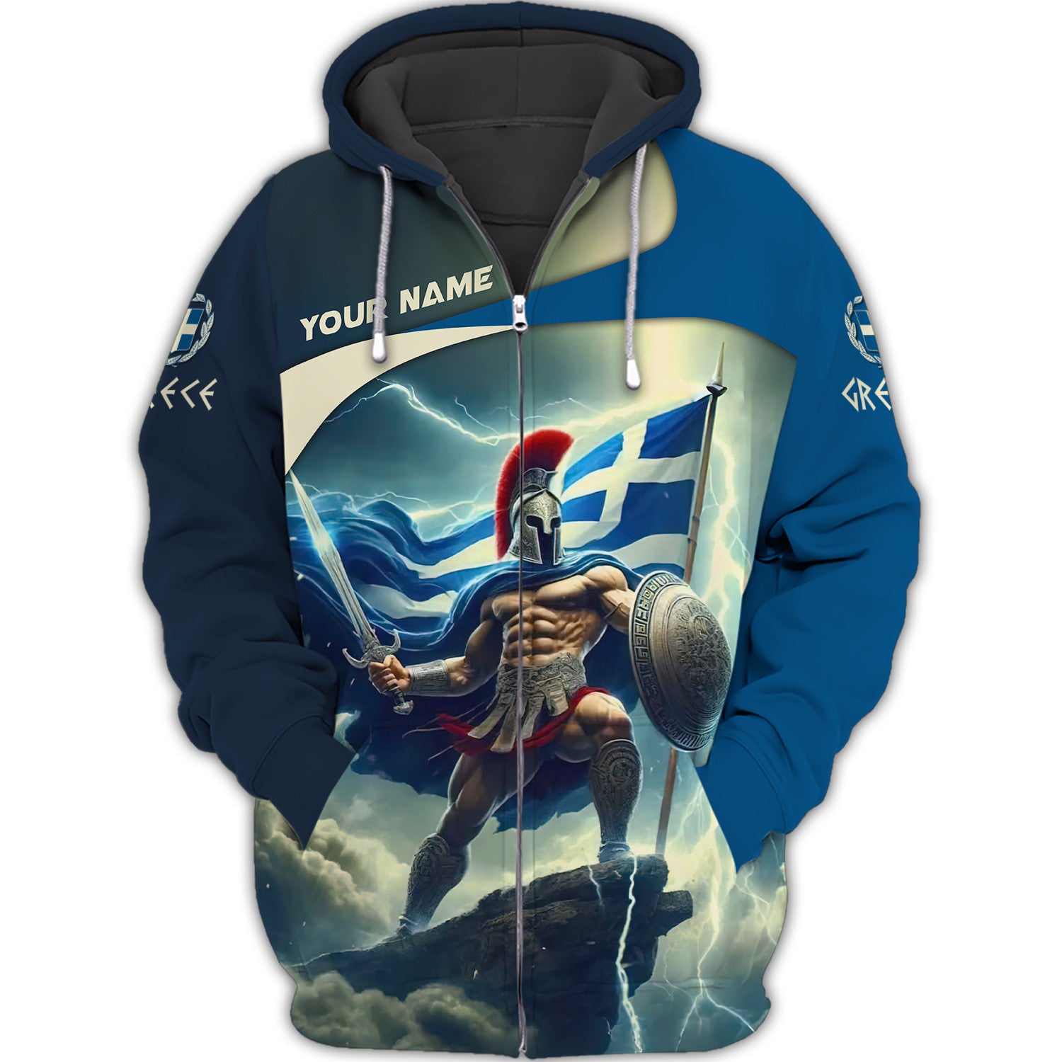 Greece Knight 3D Full Print Shirt Personalized Name Gift For Greece Lovers