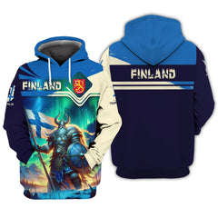 Custom Name Finland 3D Zipper Hoodie Finland Unisex Zipper Hoodie Personalized Gift For Finland Lovers