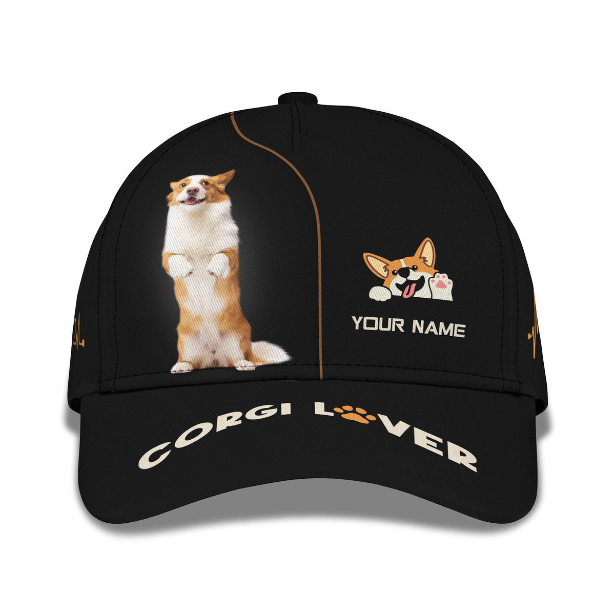 Love Corgi 3D Full Print Classic Cap Personalized Name Gift For Corgi Lovers