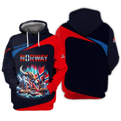 Norway Culture Unisex Zipper Hoodie Personalized Name 3D Norway Zipper Hoodie