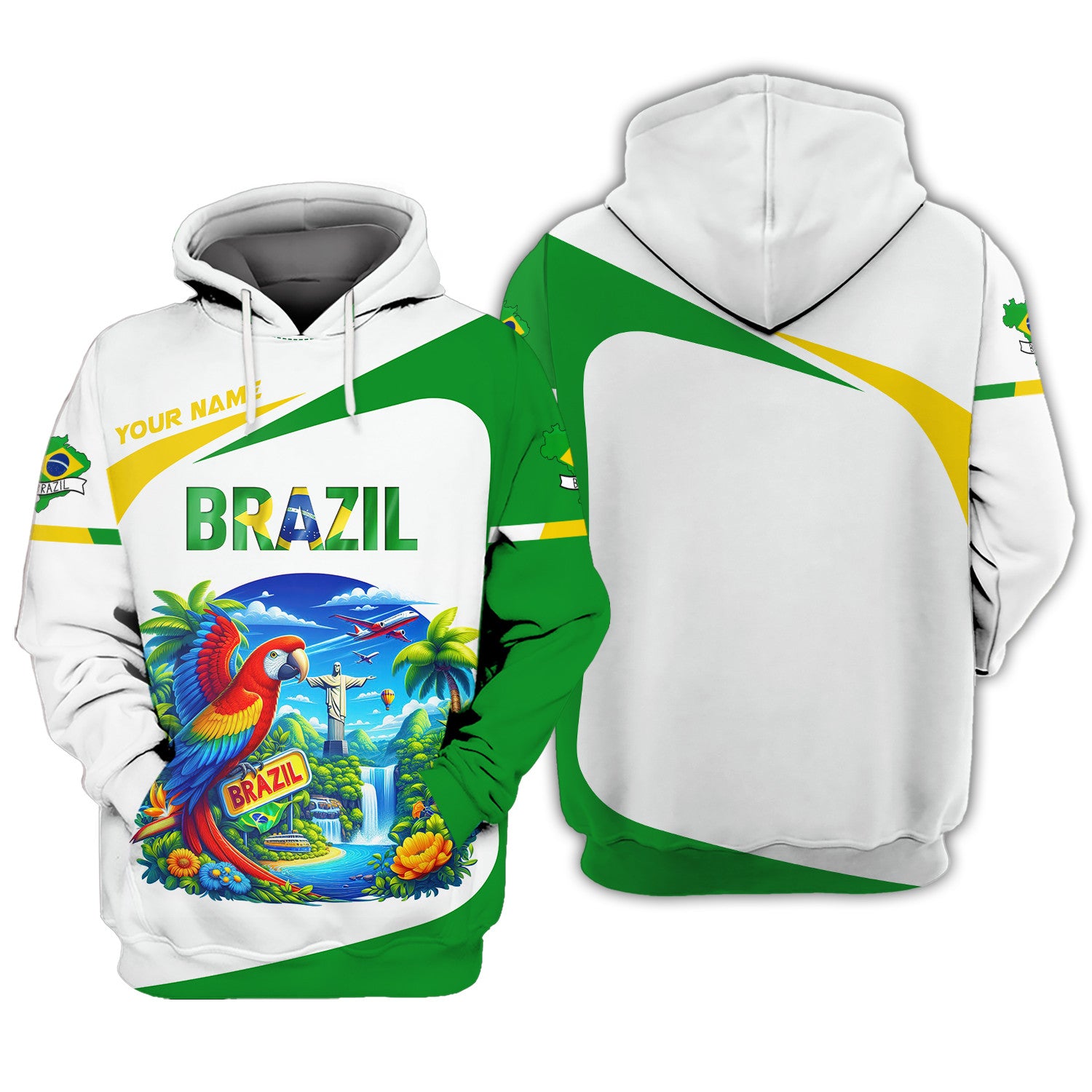 Brazil Custom Zipper Hoodie Gift For Brazil Lovers