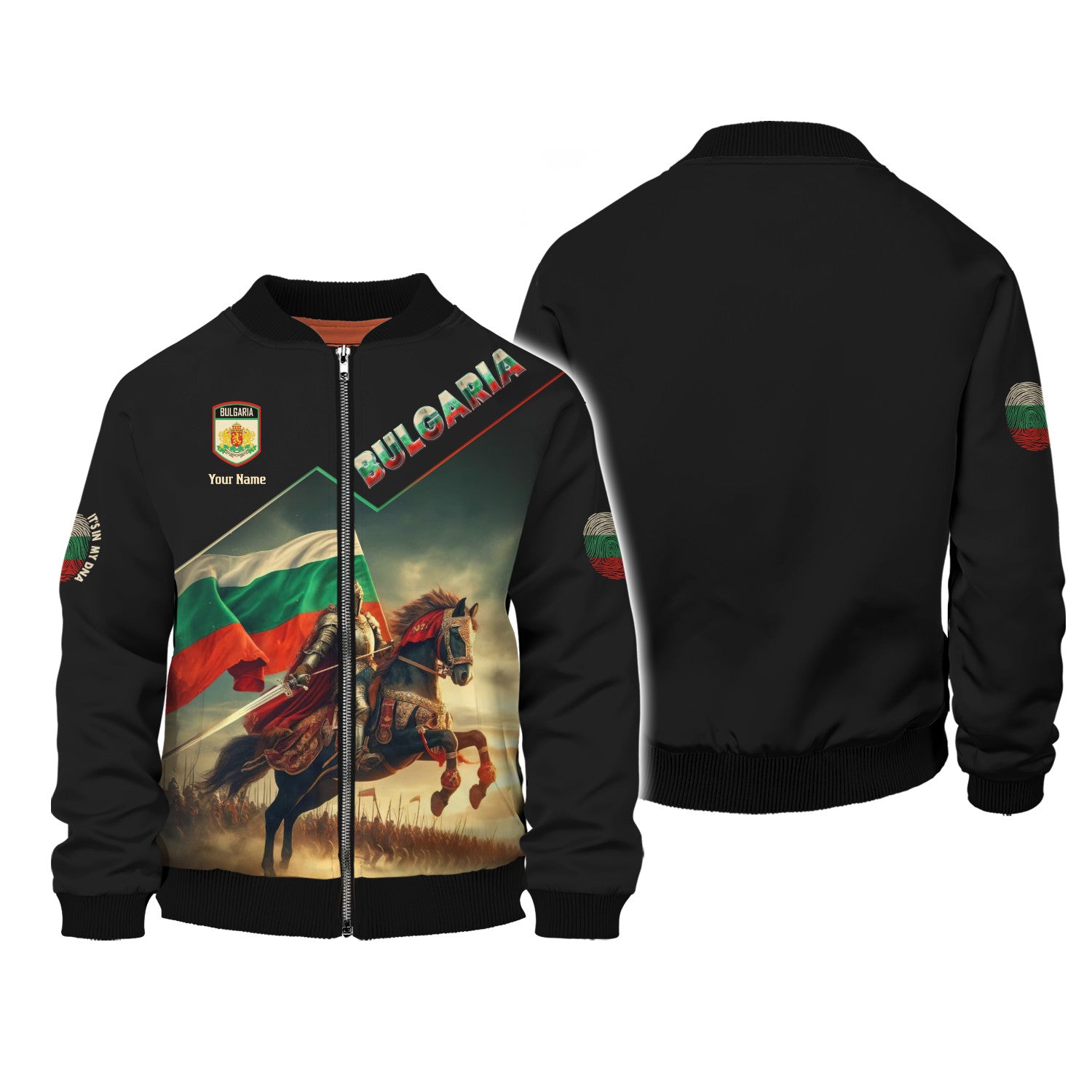 Bulgaria Custom Zipper Hoodie Bulgary Flag Knight 3D Zipper Hoodie