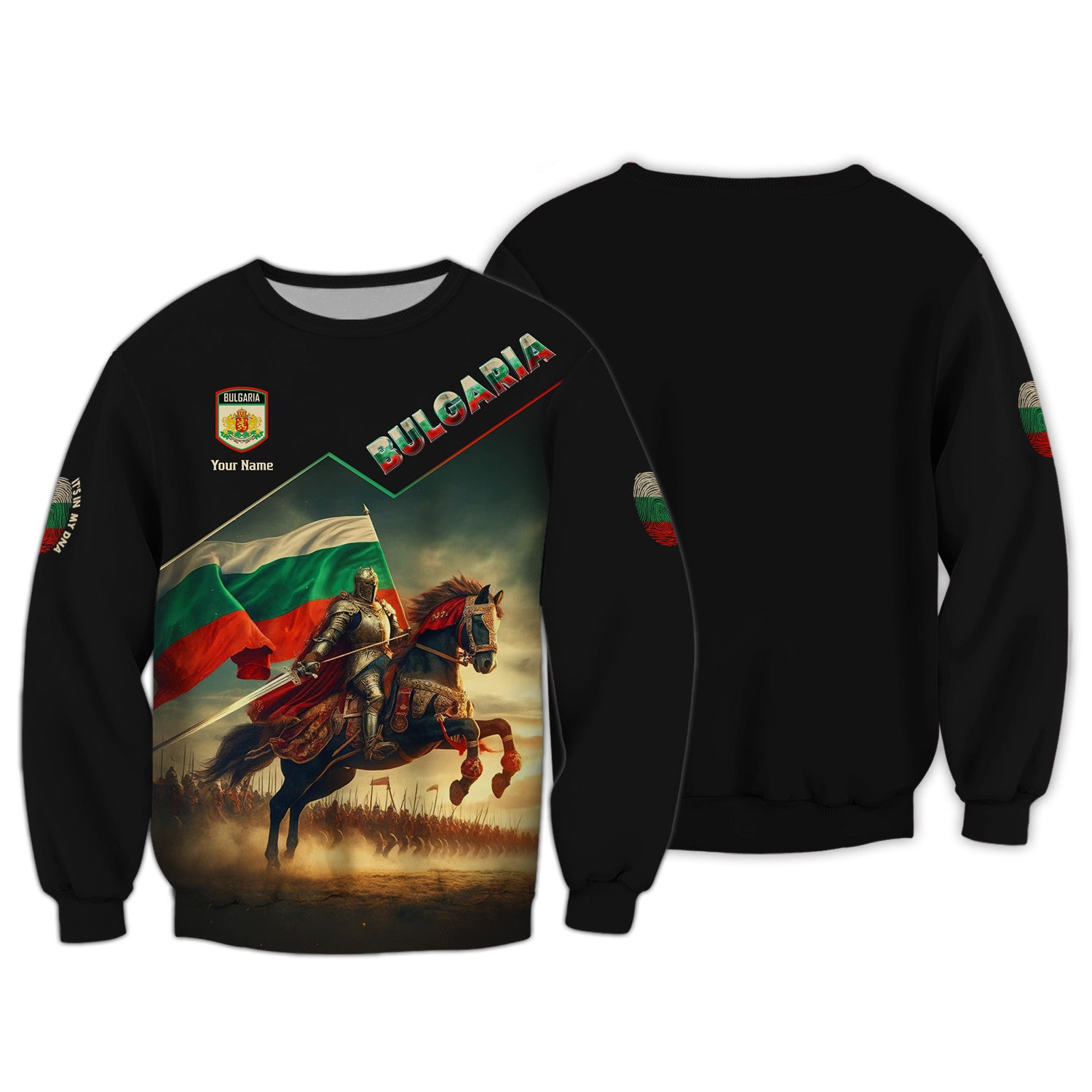 Bulgaria Custom Zipper Hoodie Bulgary Flag Knight 3D Zipper Hoodie