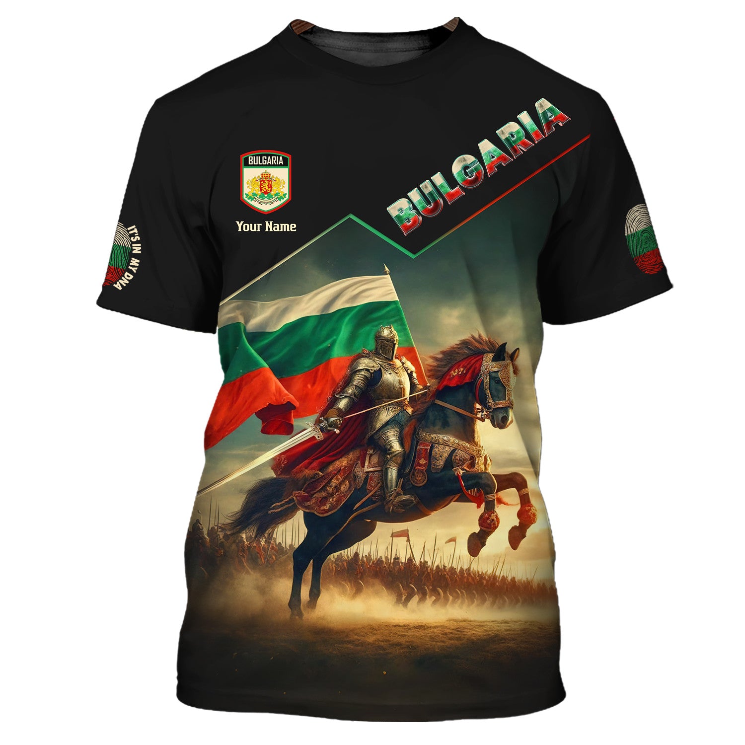 Bulgaria Custom Zipper Hoodie Bulgary Flag Knight 3D Zipper Hoodie