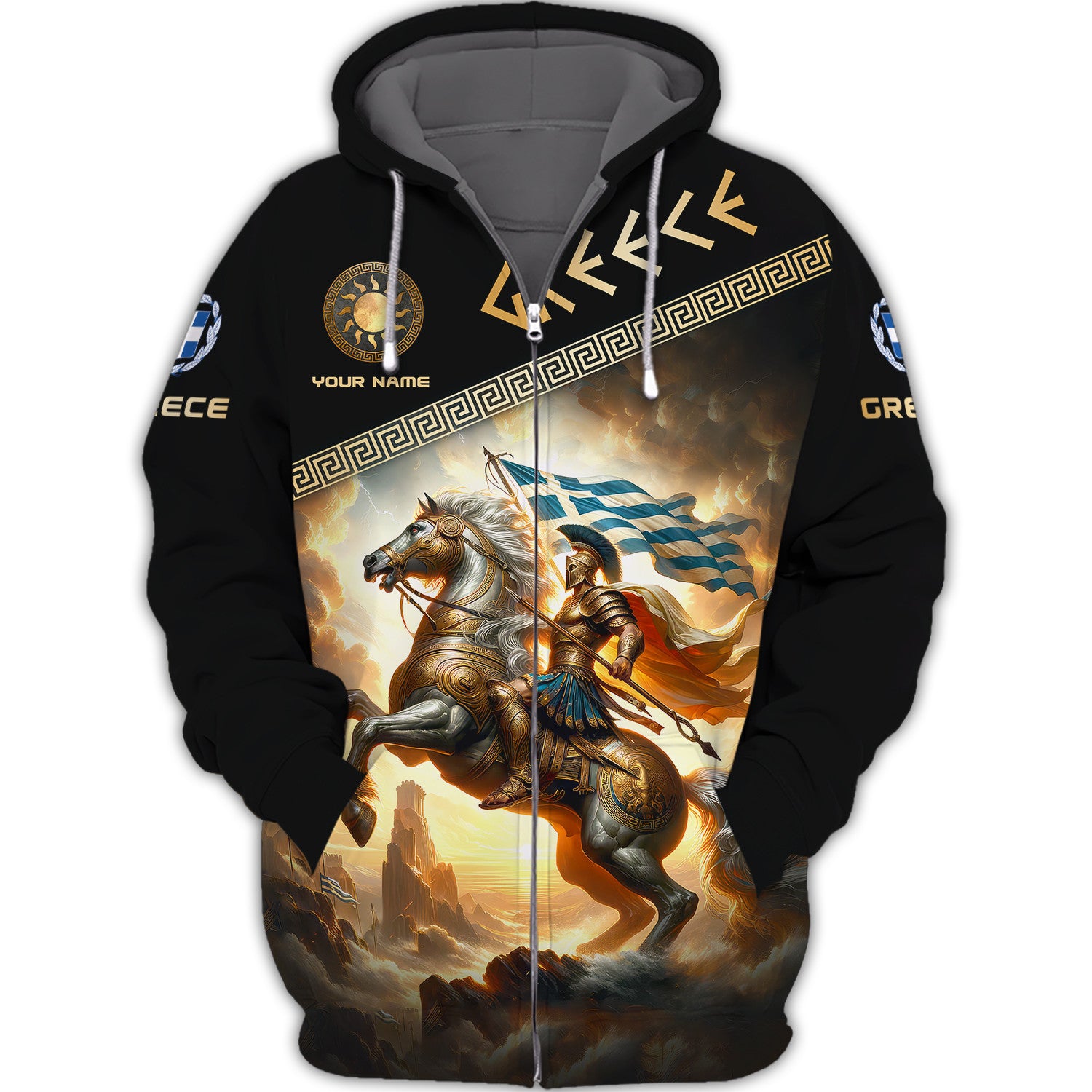 Greece Knight Custom Name 3D Shirt Gift For Greece Lovers