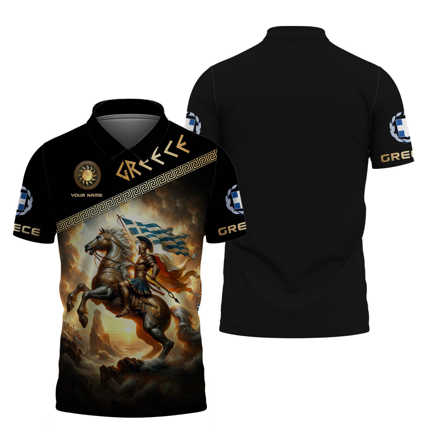 Greece Knight Custom Name 3D Shirt Gift For Greece Lovers