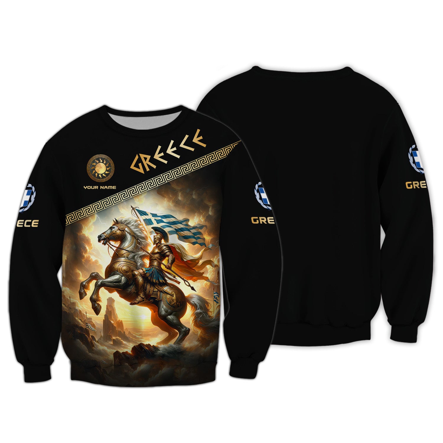 Greece Knight Custom Name 3D Shirt Gift For Greece Lovers