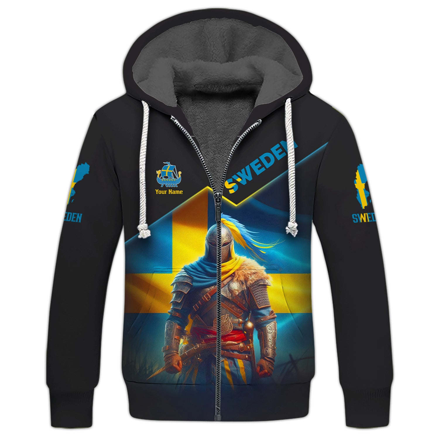 Sweden Flag Knight 3D Shirts Sweden Personalized Tshirts