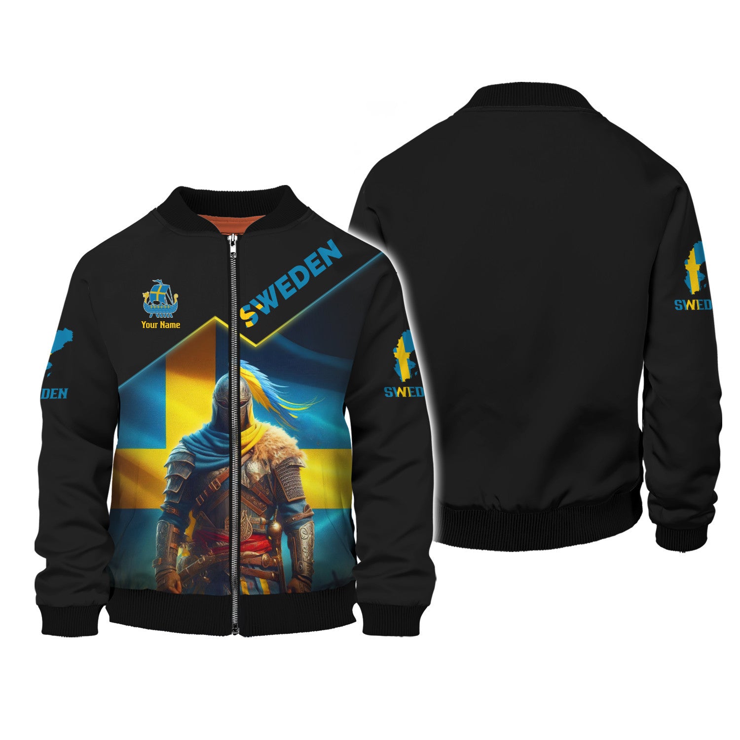 Sweden Flag Knight 3D Shirts Sweden Personalized Tshirts