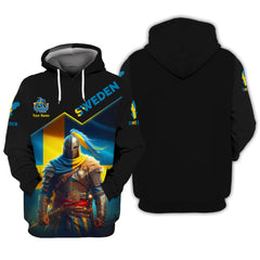 Sweden Flag Knight 3D Shirts Sweden Personalized Tshirts