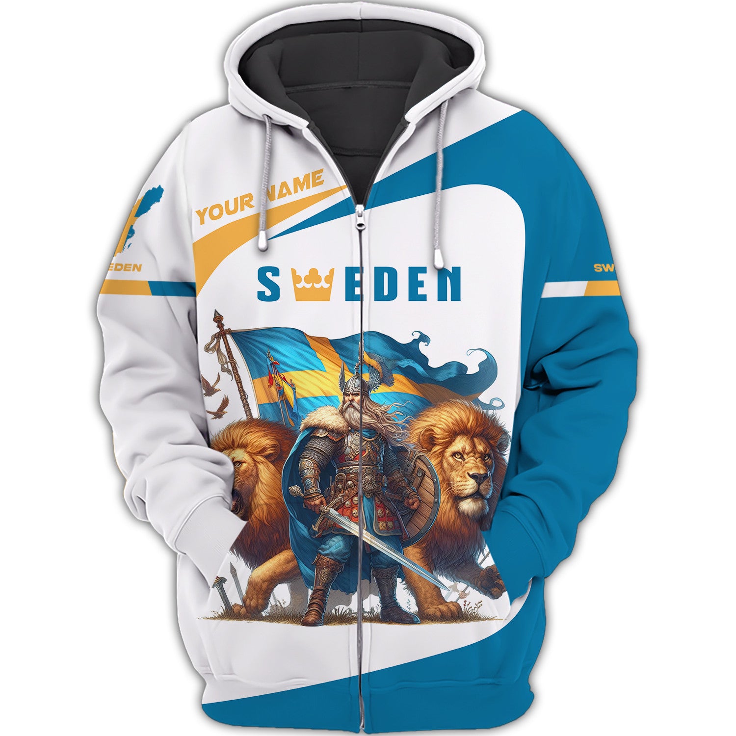 Sweden Shirts Sweden Knight & Lion 3D Shirts