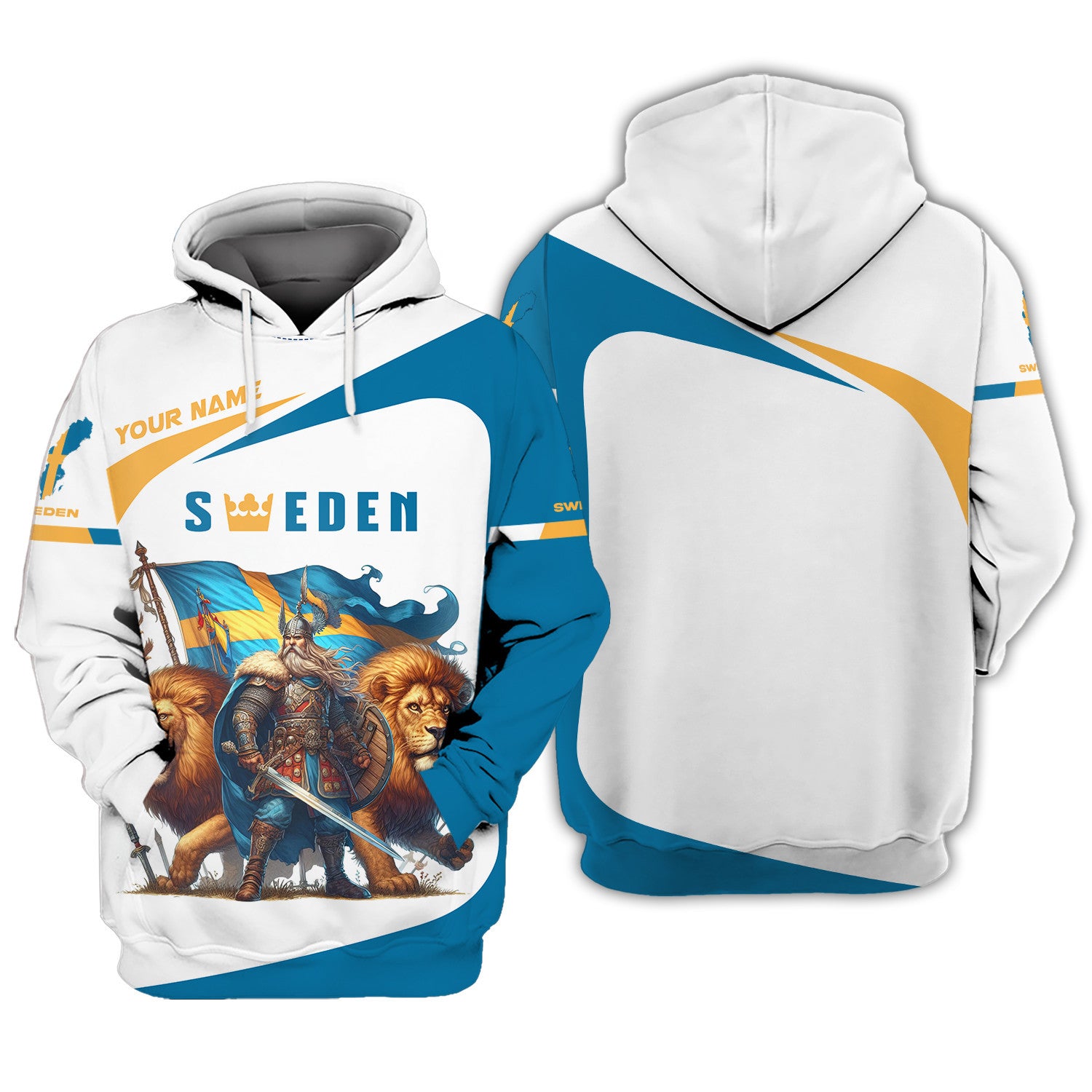 Sweden Shirts Sweden Knight & Lion 3D Shirts