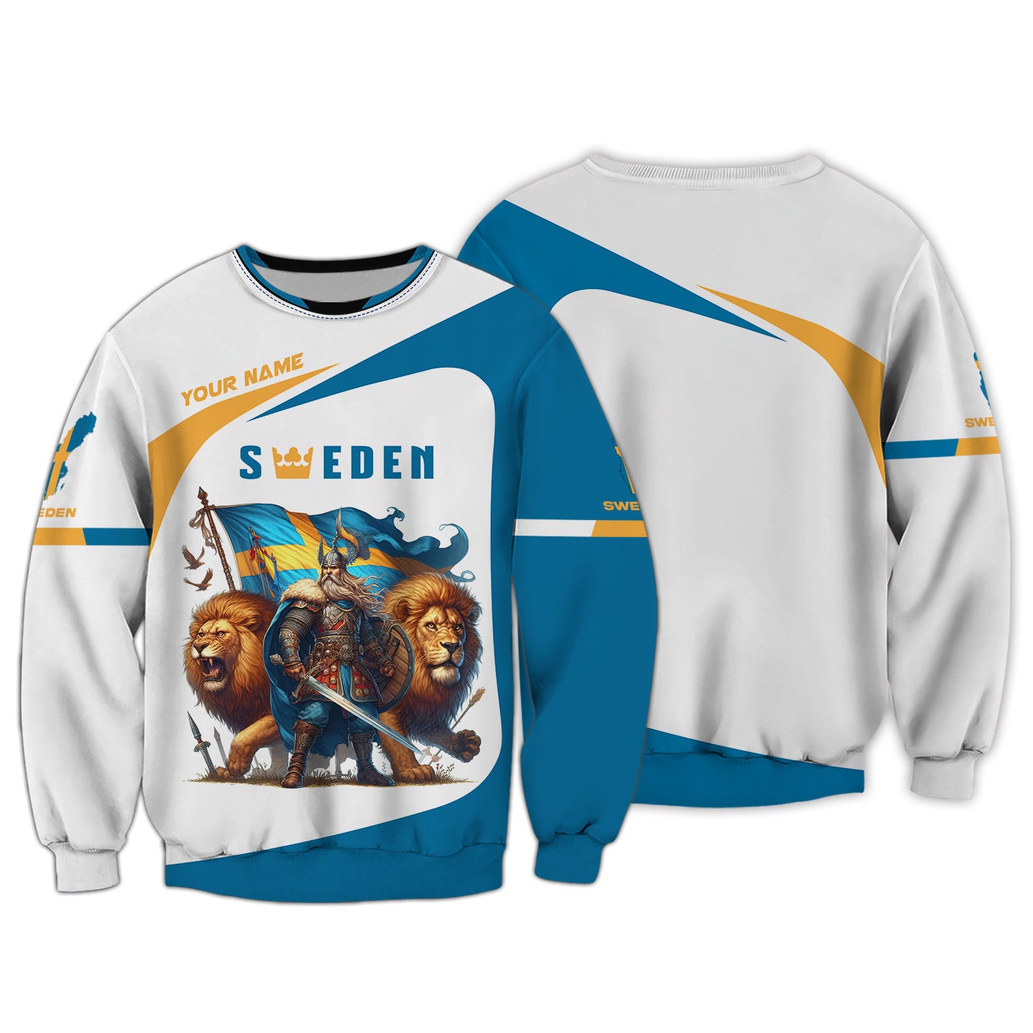 Sweden Zipper Hoodie Sweden Knight & Lion 3D Zipper Hoodie