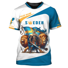 Sweden Shirts Sweden Knight & Lion 3D Shirts