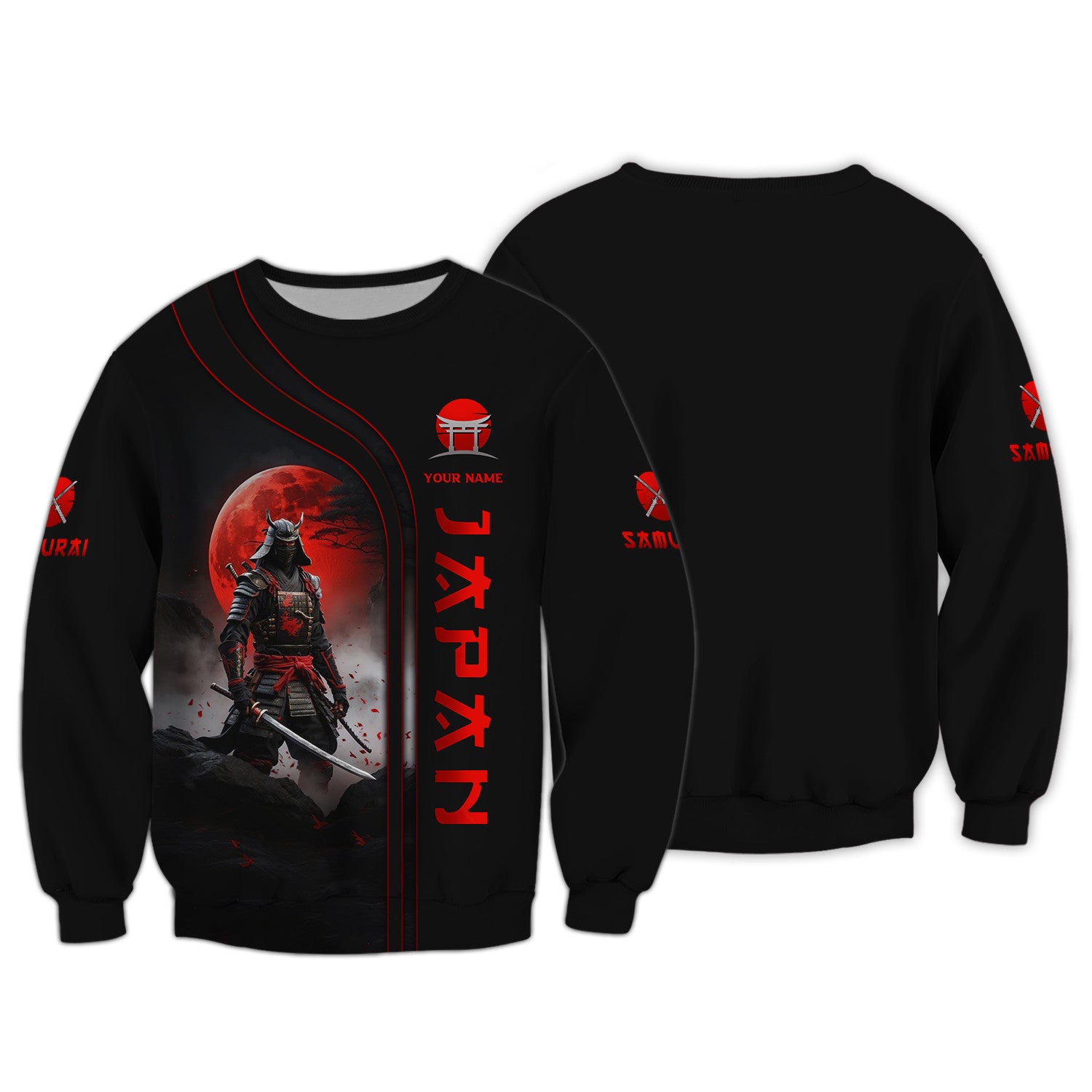 Japan Custom Tshirt Samurai 3D Shirts