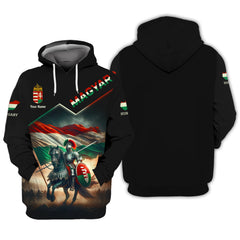 Magyar Custom Zipper Hoodie Hungary Knight 3D Zipper Hoodie