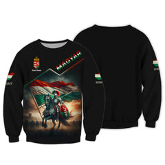 Magyar Custom Zipper Hoodie Hungary Knight 3D Zipper Hoodie