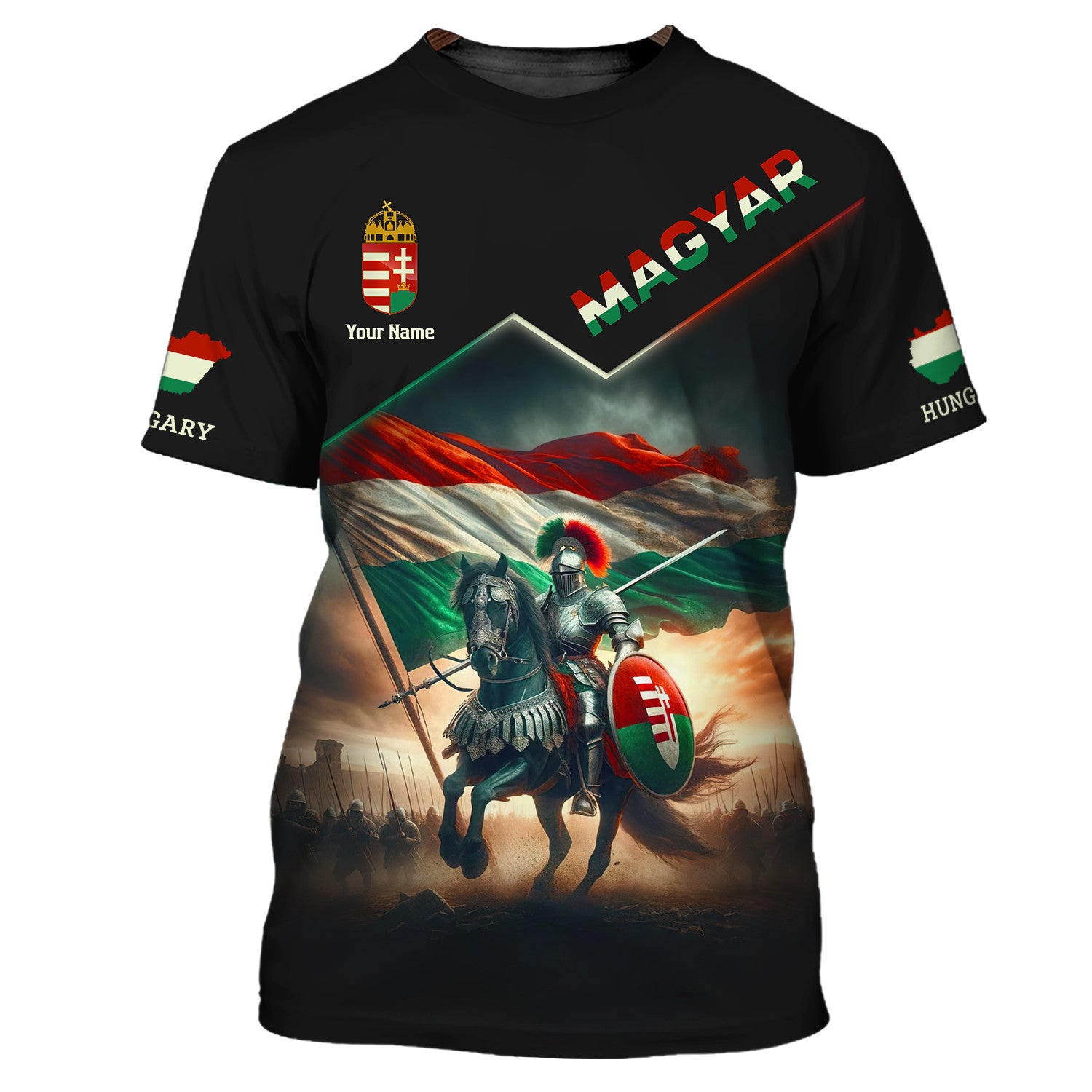 Magyar Custom Zipper Hoodie Hungary Knight 3D Zipper Hoodie