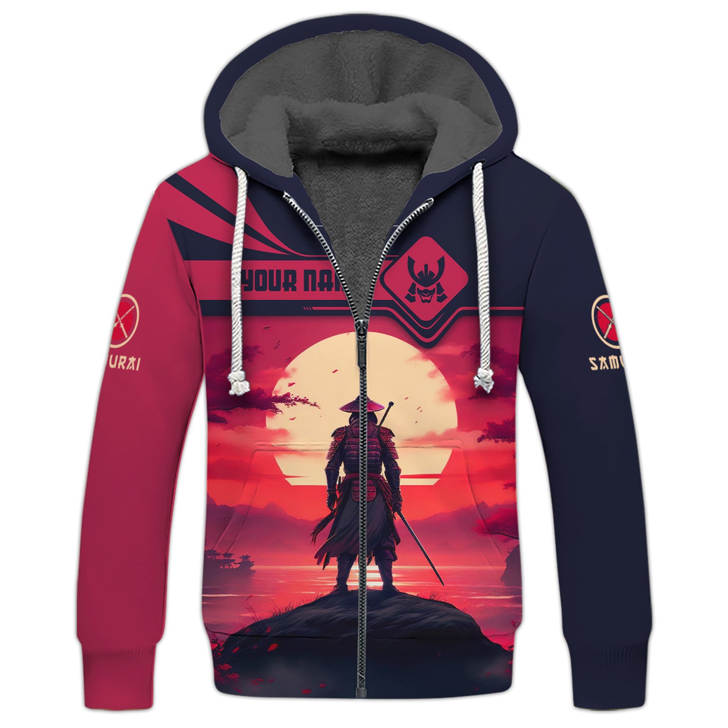 Japan Samurai 3D Full Print Zipper Hoodie Personalized Gift For Samurai Lovers