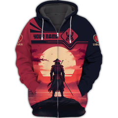 Japan Samurai 3D Full Print Zipper Hoodie Personalized Gift For Samurai Lovers