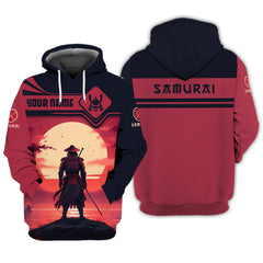 Japan Samurai 3D Full Print Zipper Hoodie Personalized Gift For Samurai Lovers