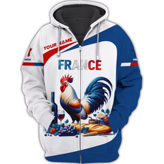 Rooster France Personalized Name 3D Shirt Custom Name Gift For France Lovers