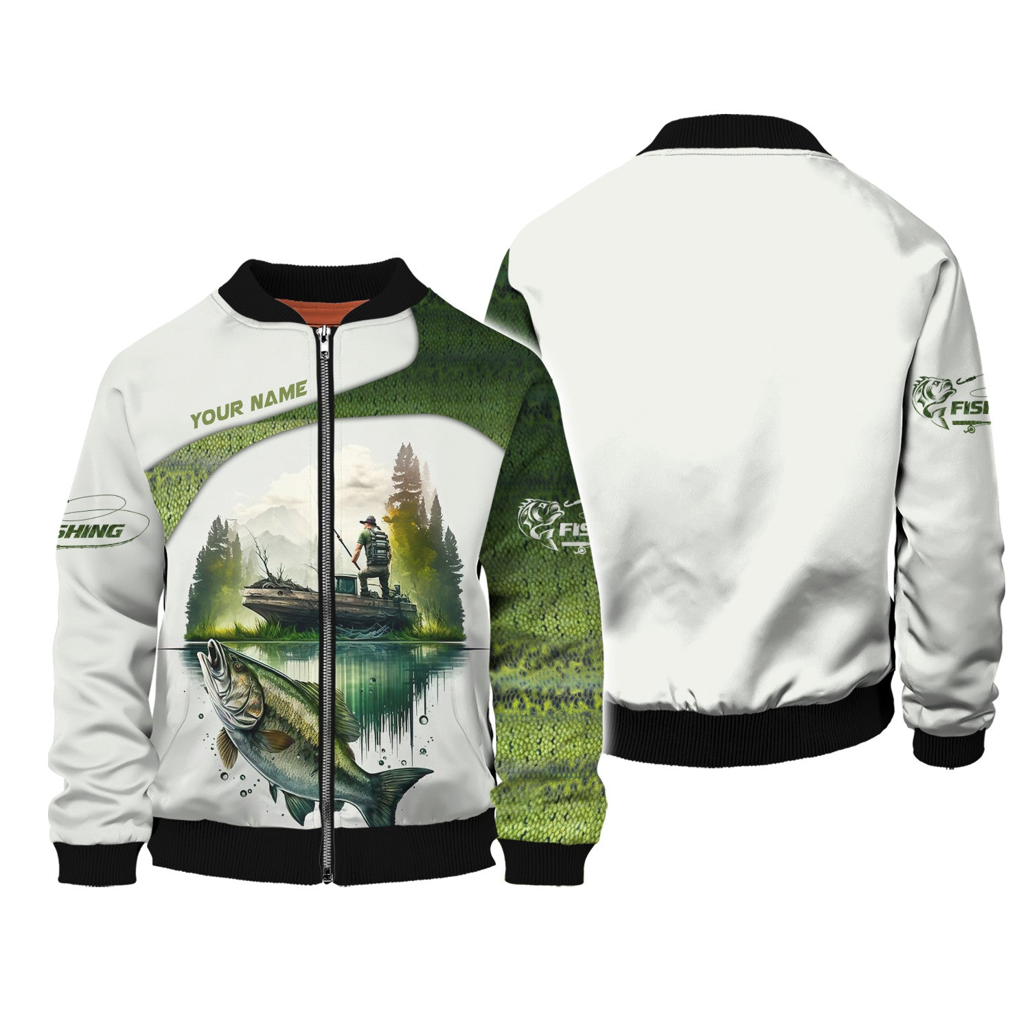 Fishing Custom Zipper Hoodie Bass Fishing Zipper Hoodie