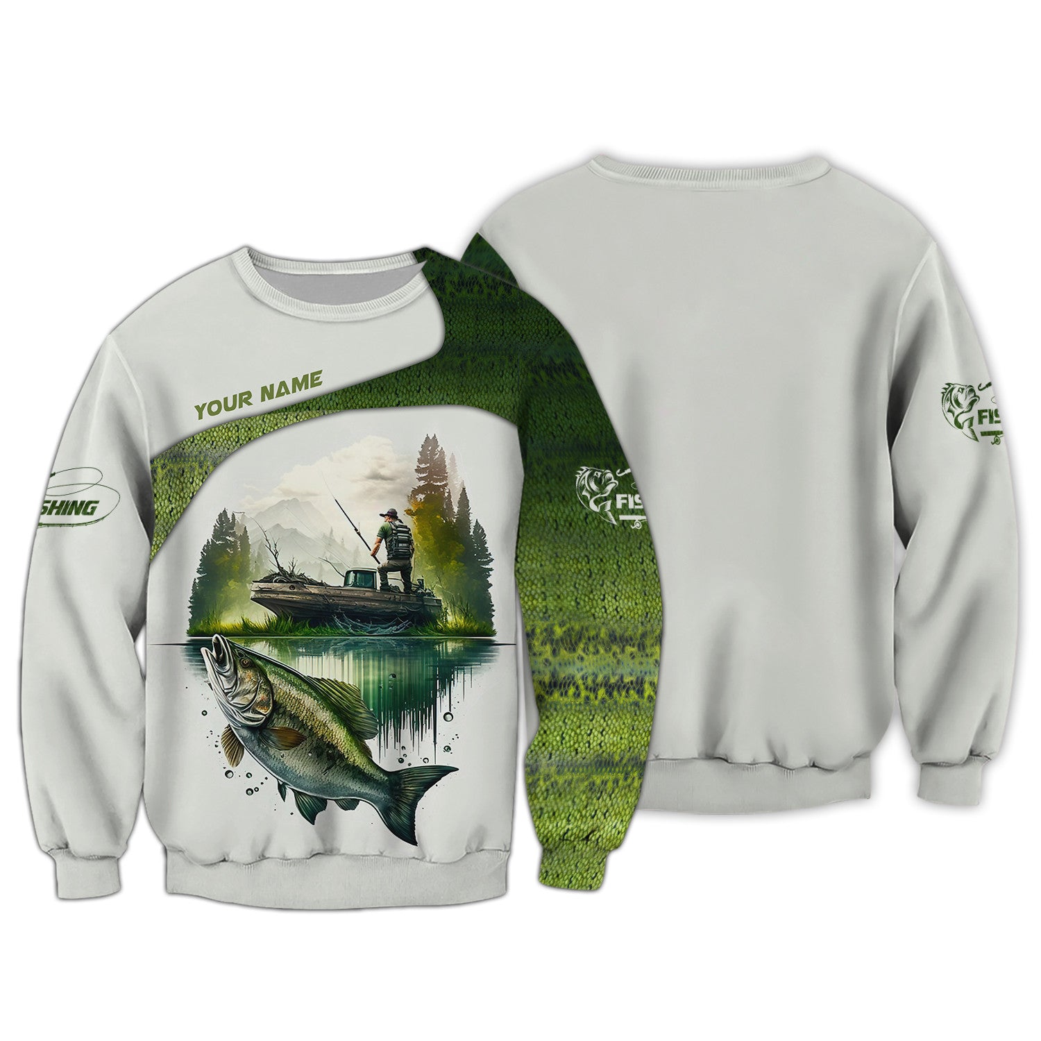 Fishing Custom Zipper Hoodie Bass Fishing Zipper Hoodie