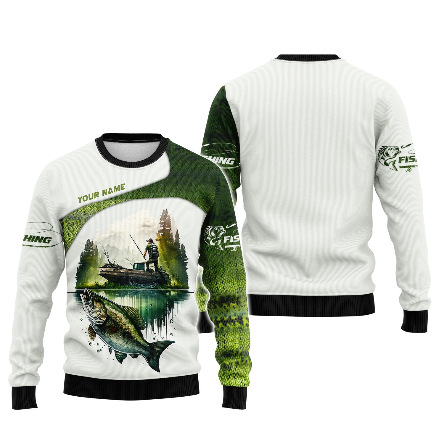 Fishing Custom Zipper Hoodie Bass Fishing Zipper Hoodie