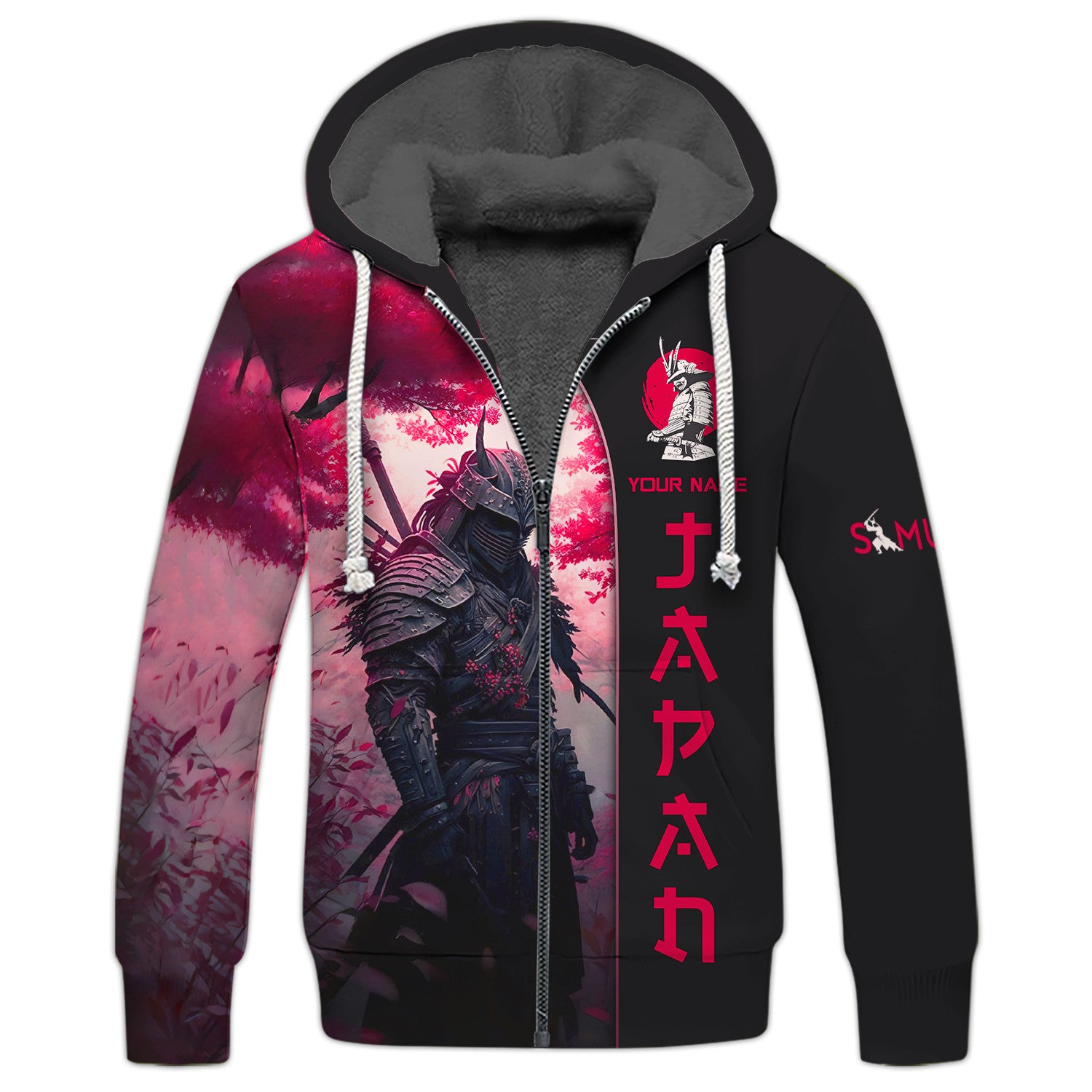 Japan Samurai 3D Full Print Zipper Hoodie Samurai Zipper Hoodie Gift For Samurai Lovers