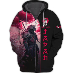 Japan Samurai 3D Full Print Zipper Hoodie Samurai Zipper Hoodie Gift For Samurai Lovers