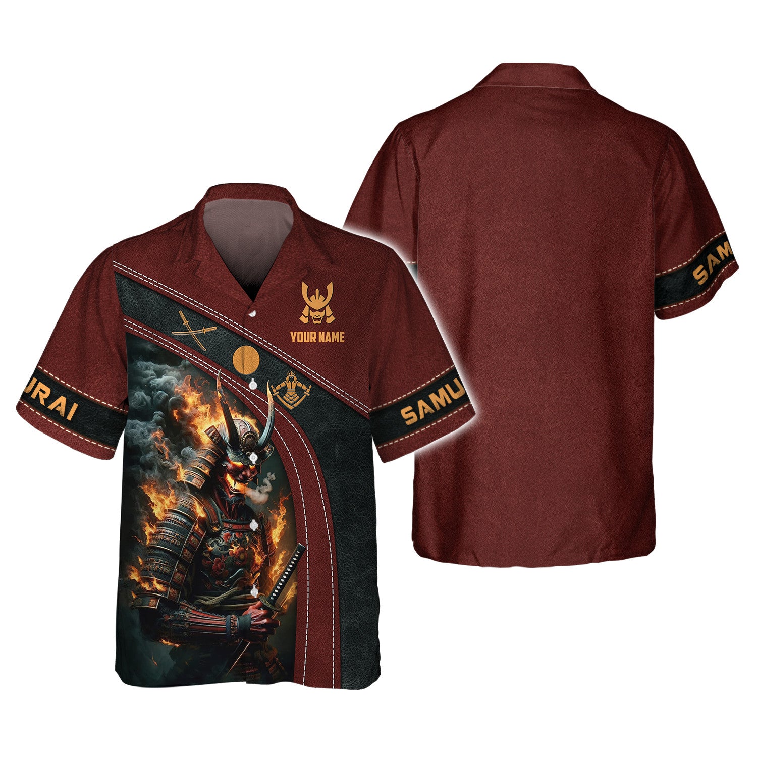 3D Full Print Samurai Shirt Fire Samurai Shirt Custom Name Gift For Samurai Lovers