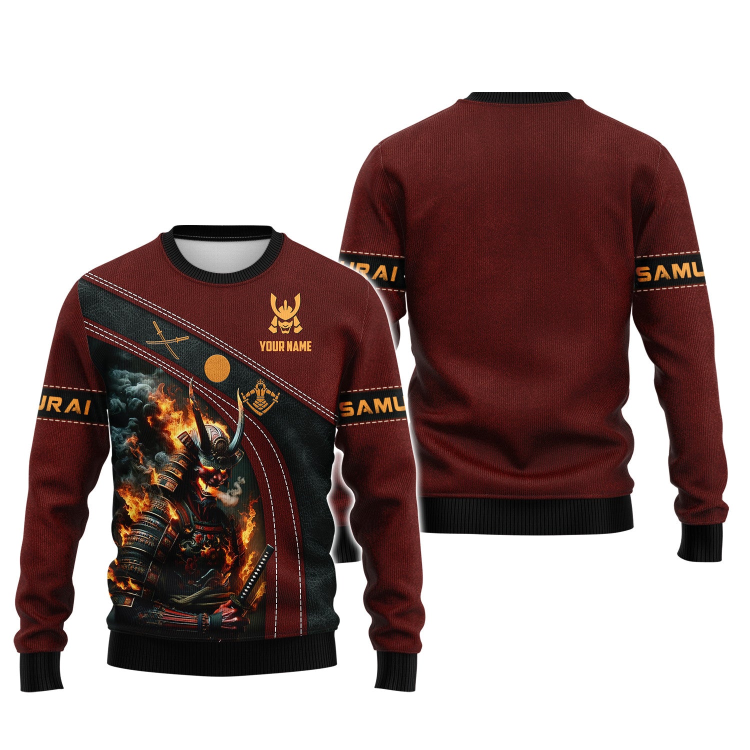 3D Full Print Samurai Shirt Fire Samurai Shirt Custom Name Gift For Samurai Lovers