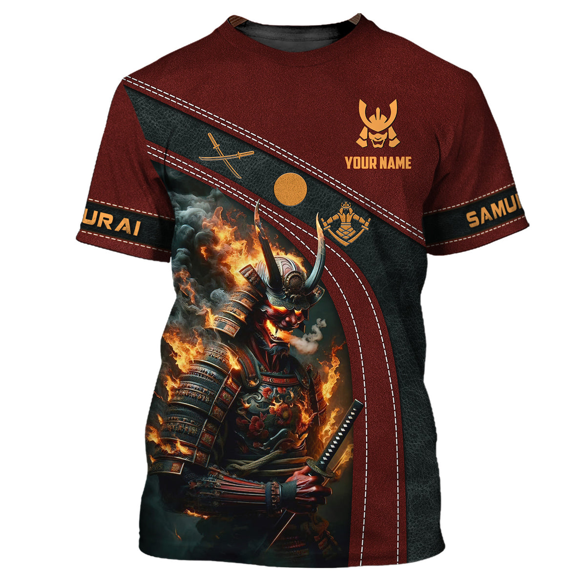 3D Full Print Samurai Shirt Fire Samurai Shirt Custom Name Gift For Samurai Lovers