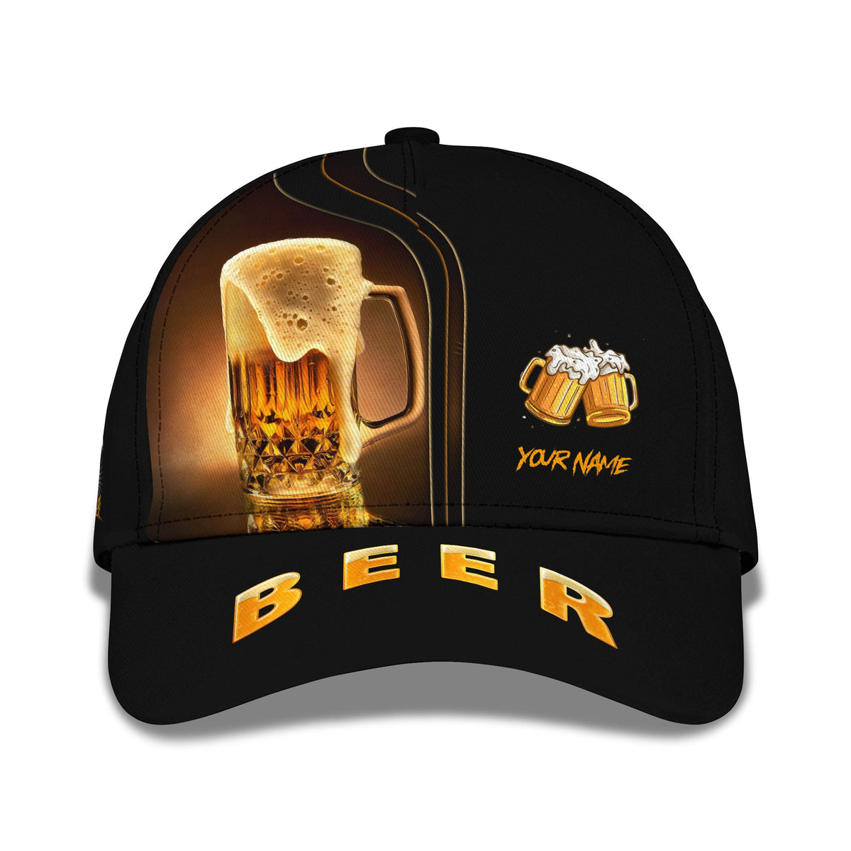 Love Beer 3D Custom Name Classic Cap Personalized Gift For Beer Lovers