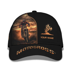 Motocross Life Personalized Name 3D Classic Cap Custom Gift For Motocross Lovers