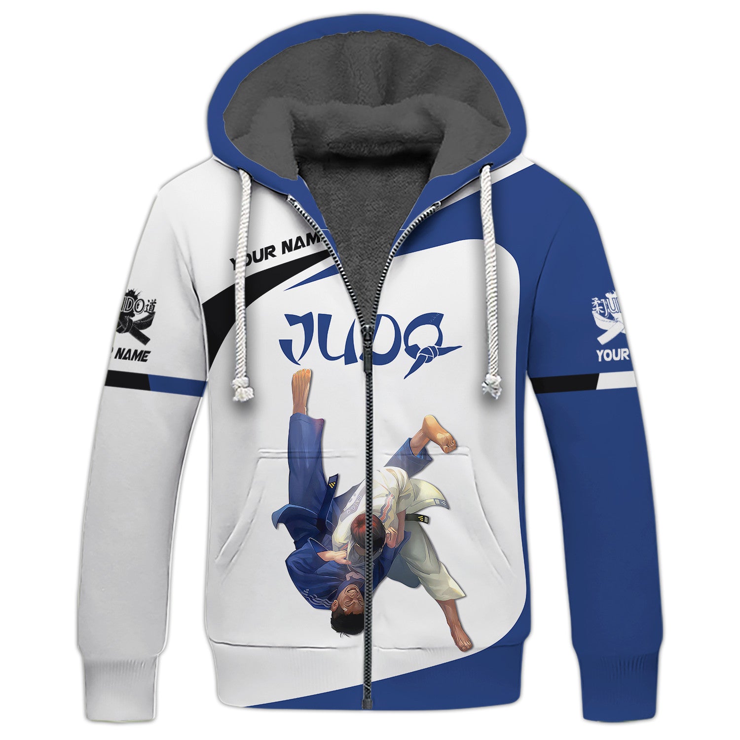 Judo Personalized Name 3D Zipper Hoodie Custom Name Gift For Judo Lovers