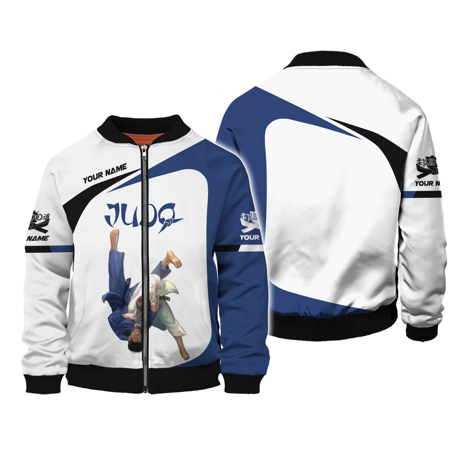 Judo Personalized Name 3D Zipper Hoodie Custom Name Gift For Judo Lovers