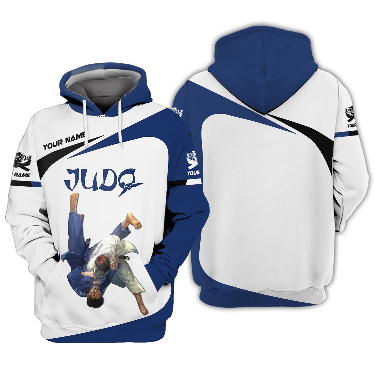 Judo Personalized Name 3D Zipper Hoodie Custom Name Gift For Judo Lovers