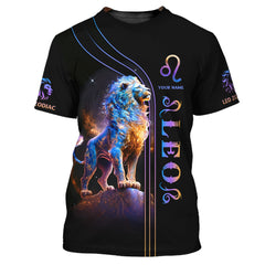 Leo Zodiac Personalized Name 3D Zipper Hoodie Custom Gift For Leo Lovers