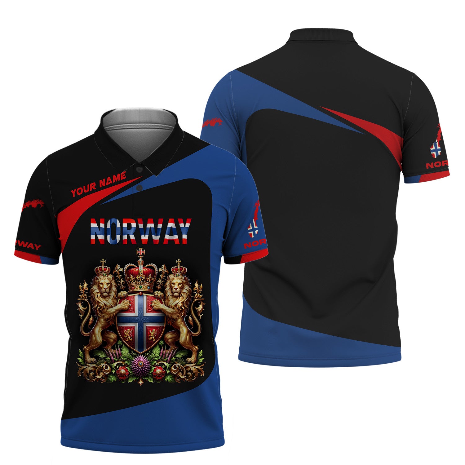 Love Norway 3D Full Print Shirt Personalized Name Gift For Norway Lovers