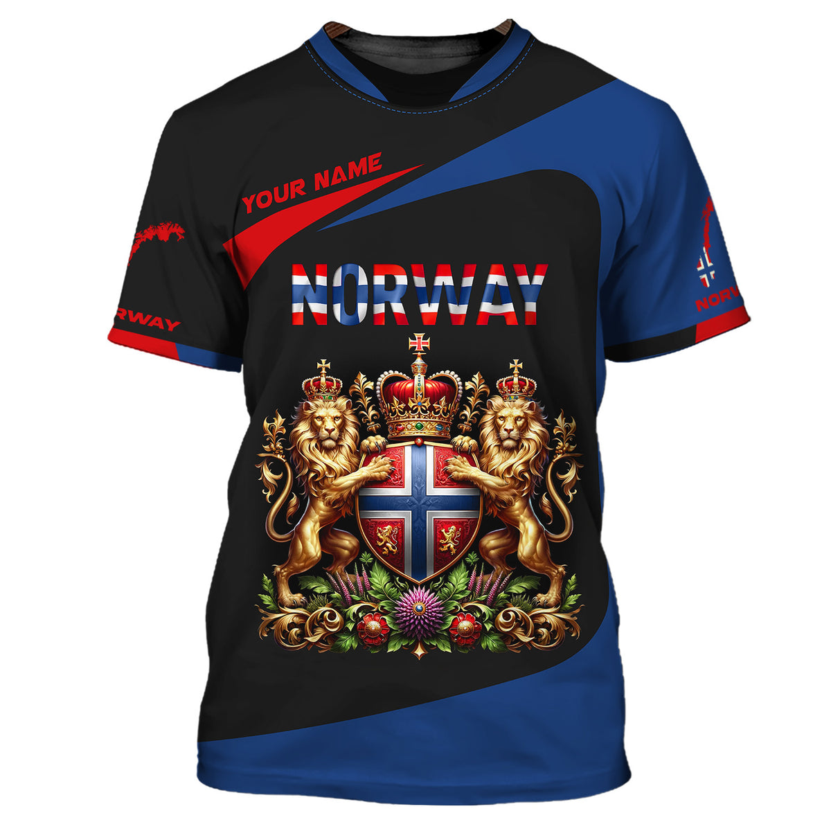 Love Norway 3D Full Print Shirt Personalized Name Gift For Norway Lovers