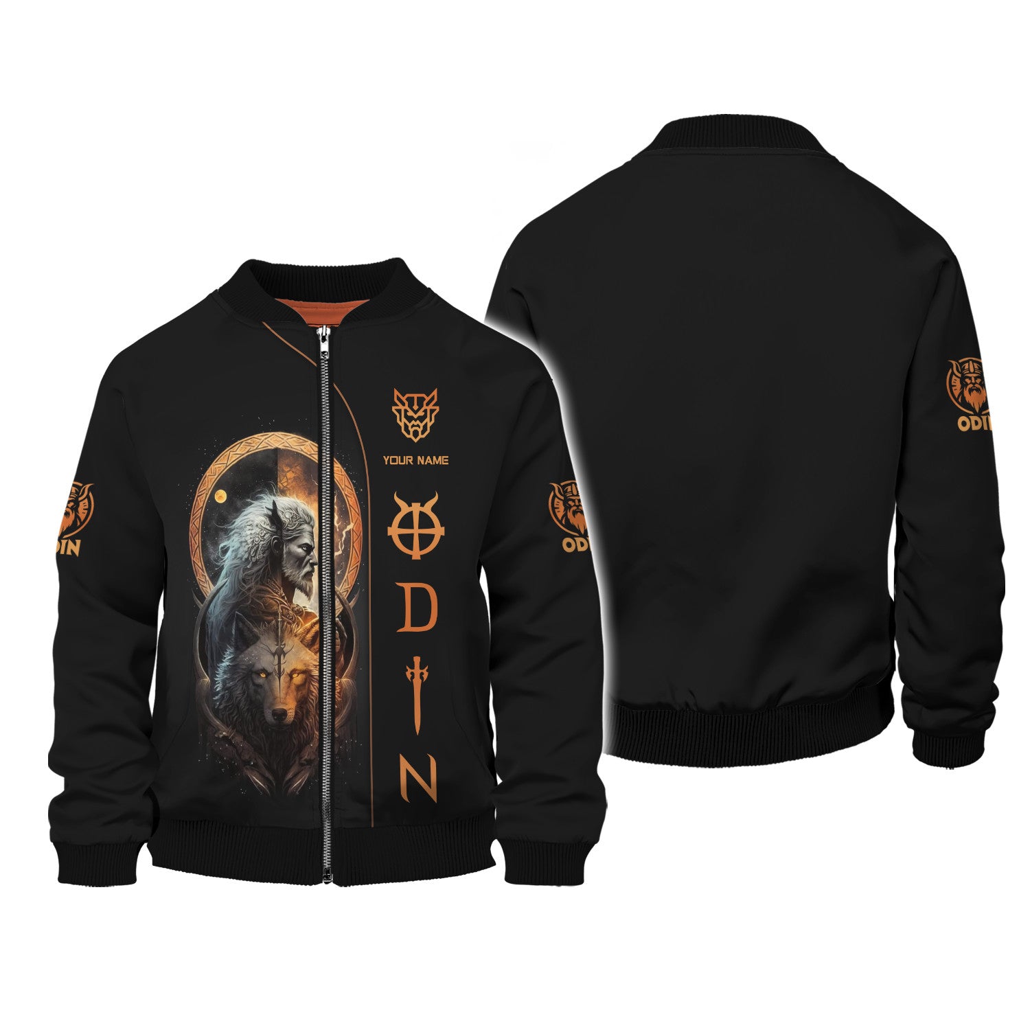 Odin Cutsom Zipper Hoodie Odin & Wolf 3D Zipper Hoodie Viking Zipper Hoodie